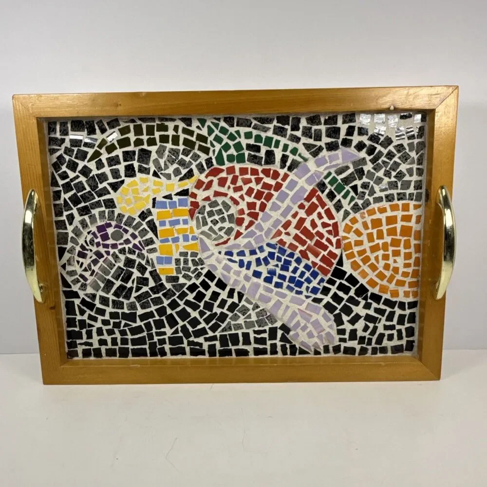 Mosaic Wood Serving Tray - 10.25in x 14.5in